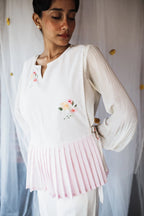 Blush Pleat Bloom Overlay Top [SALE]