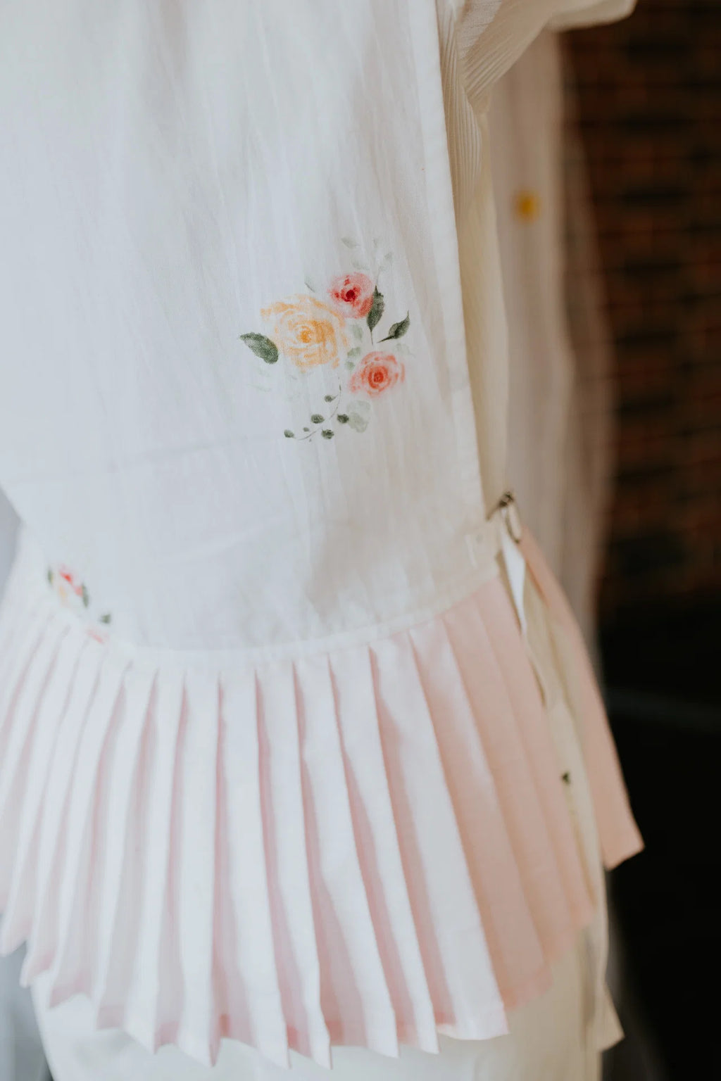 Blush Pleat Bloom Overlay Top