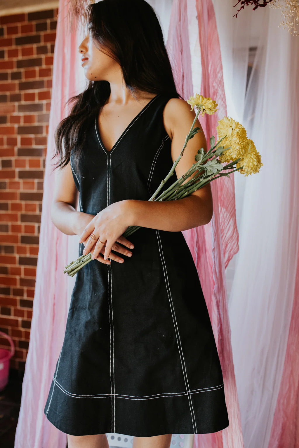 She Wore Black in the Garden Dress