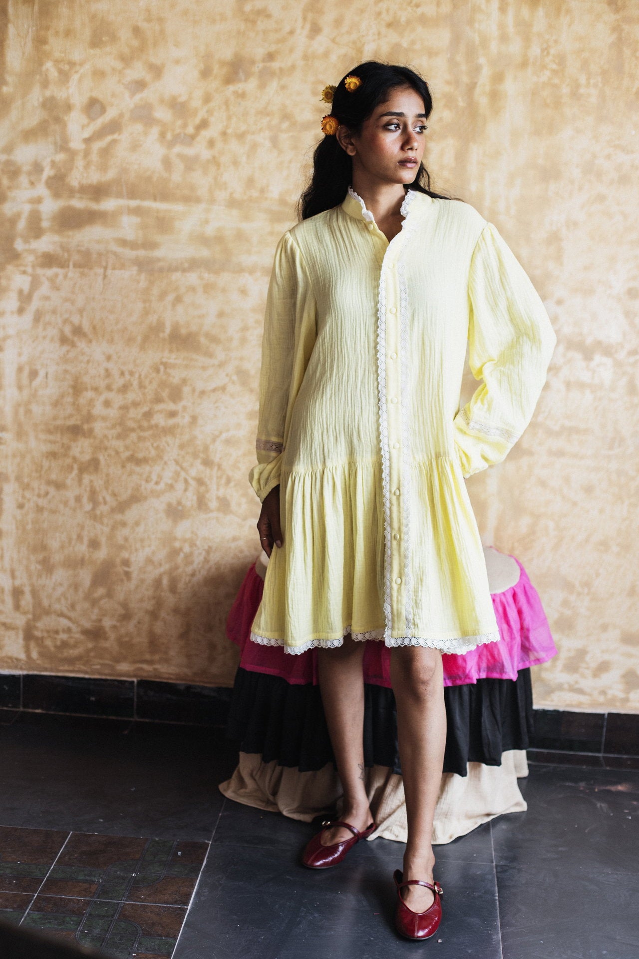 She Wore Lemon & Lace Dress