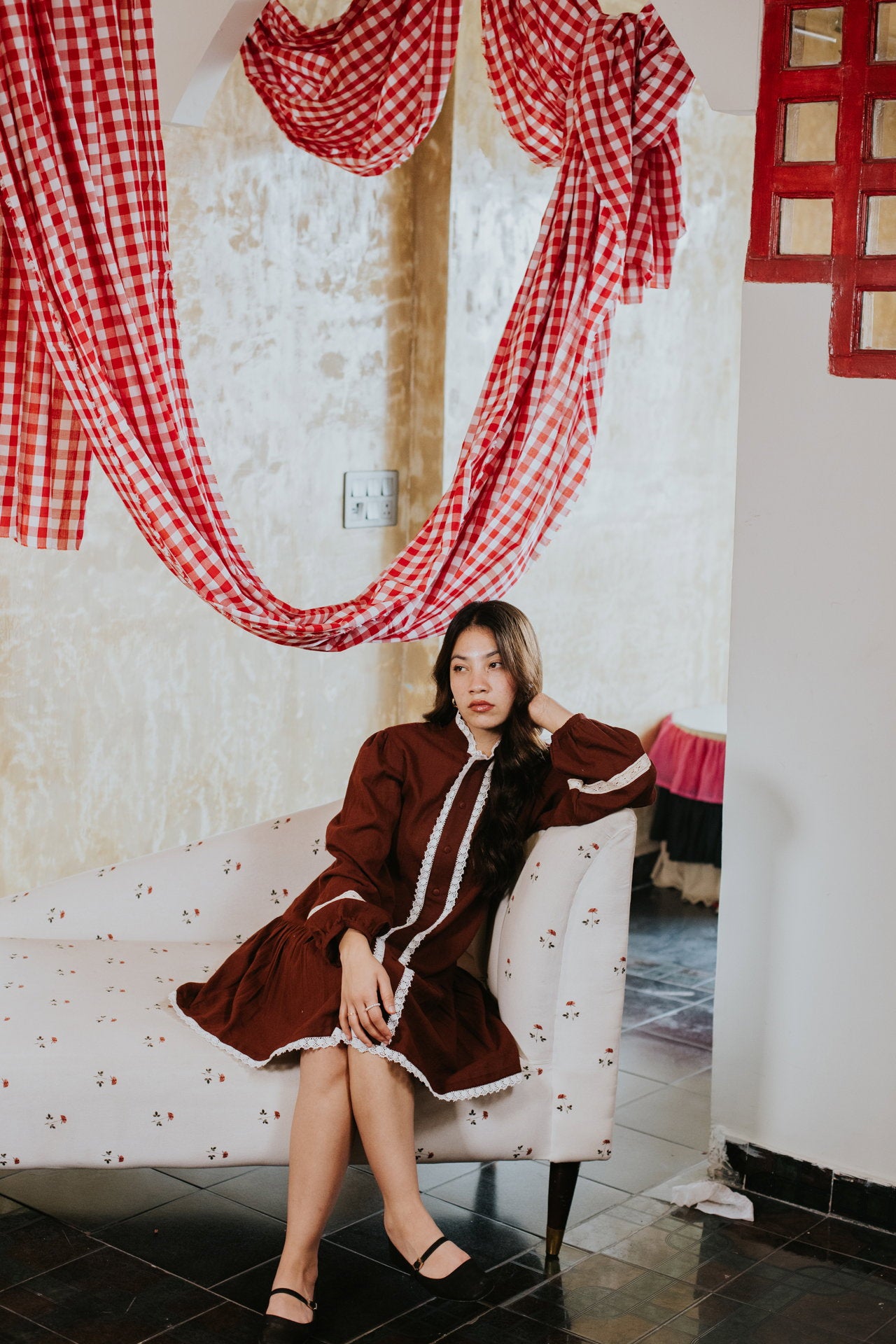She Wore Wine & Lace Dress [SALE]