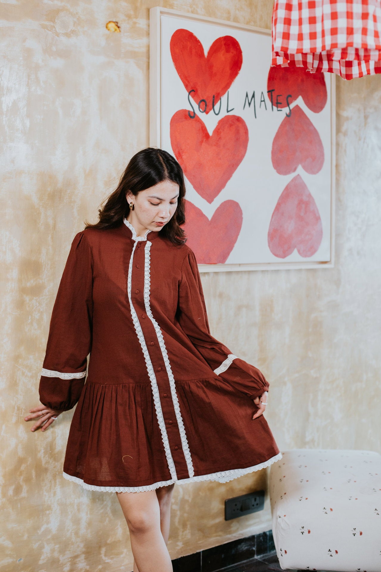 She Wore Wine & Lace Dress [SALE]