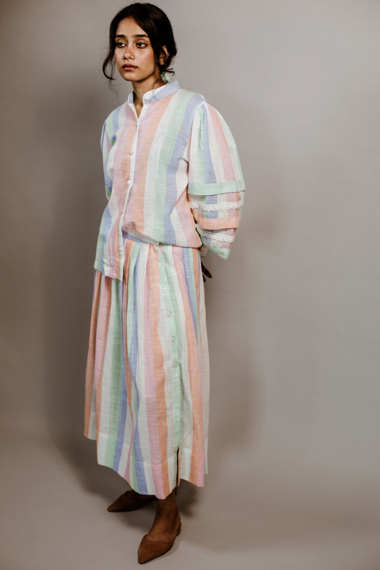 She Wore Pastel Rainbow Cord Set