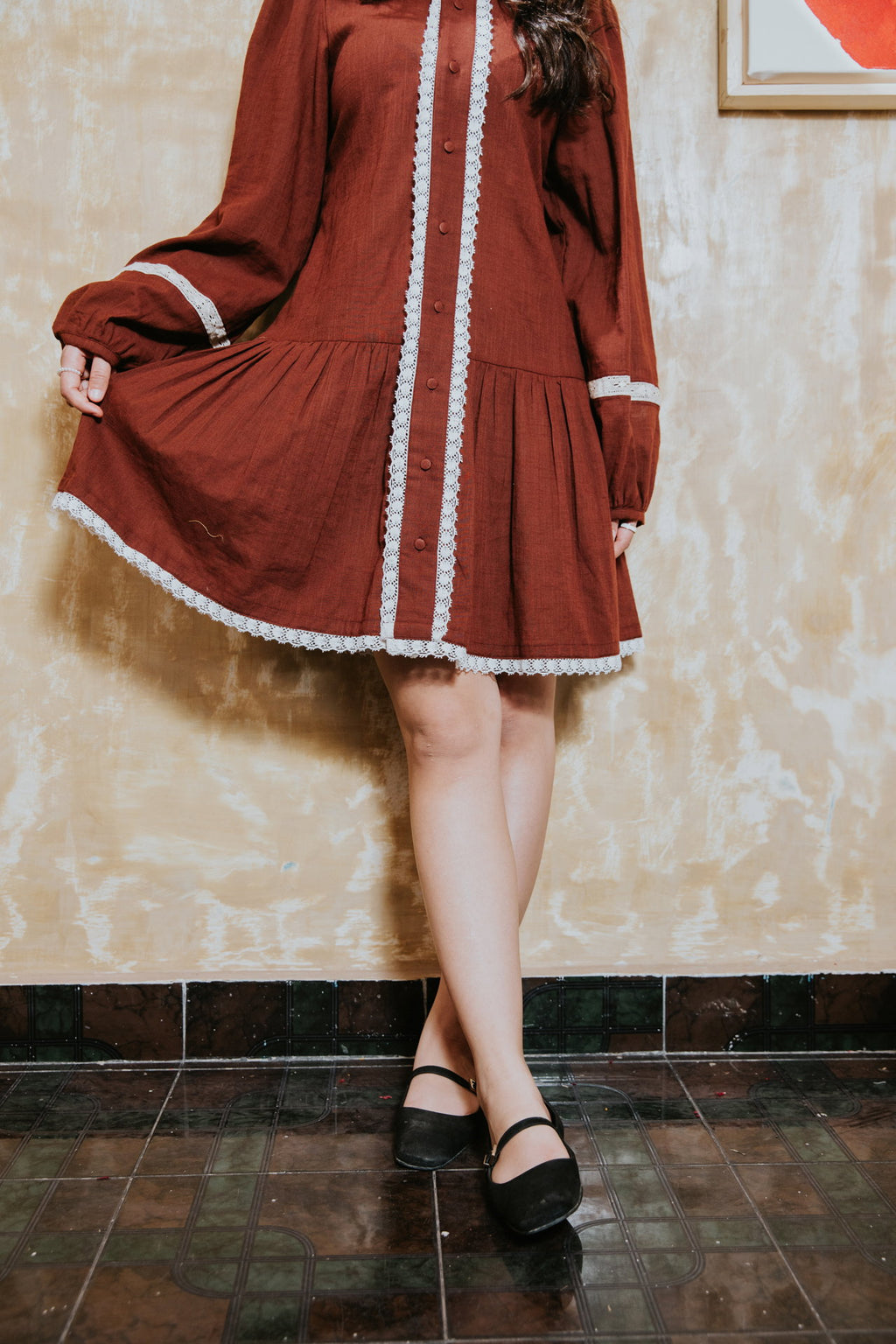 She Wore Wine & Lace Dress