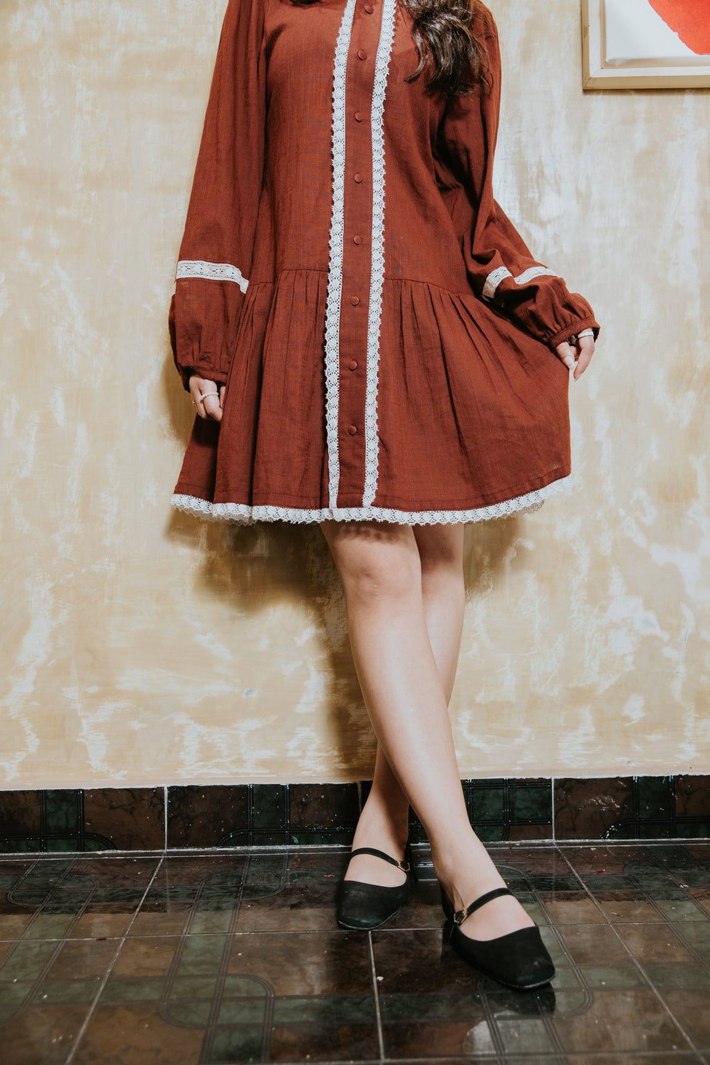 She Wore Wine & Lace Dress