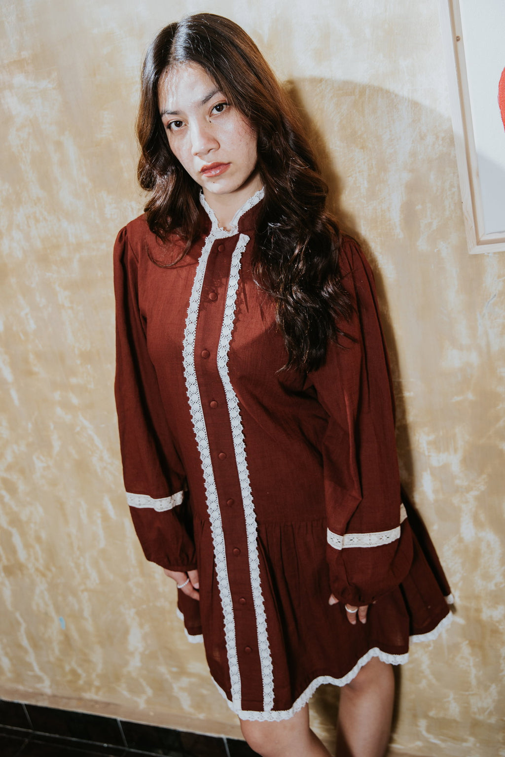 She Wore Wine & Lace Dress