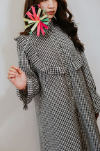 Monochrome Gingham Ruffle Dress [SALE]