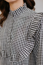 Monochrome Gingham Ruffle Dress [SALE]