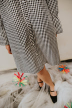 Monochrome Gingham Ruffle Dress [SALE]