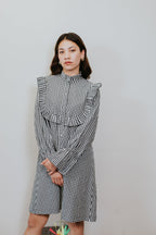 Monochrome Gingham Ruffle Dress [SALE]