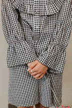 Monochrome Gingham Ruffle Dress [SALE]