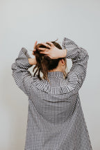 Monochrome Gingham Ruffle Dress [SALE]