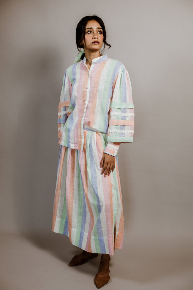 She Wore Pastel Rainbow Skirt Hover Image