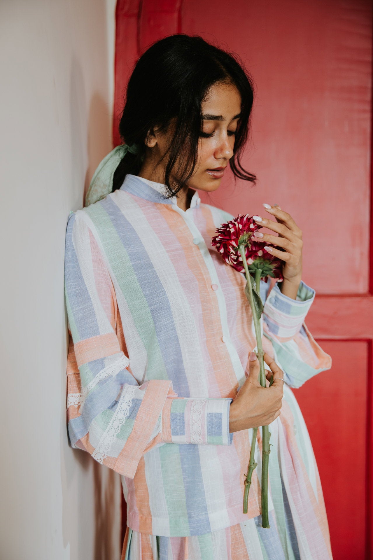She Wore Pastel Rainbow Cord Set