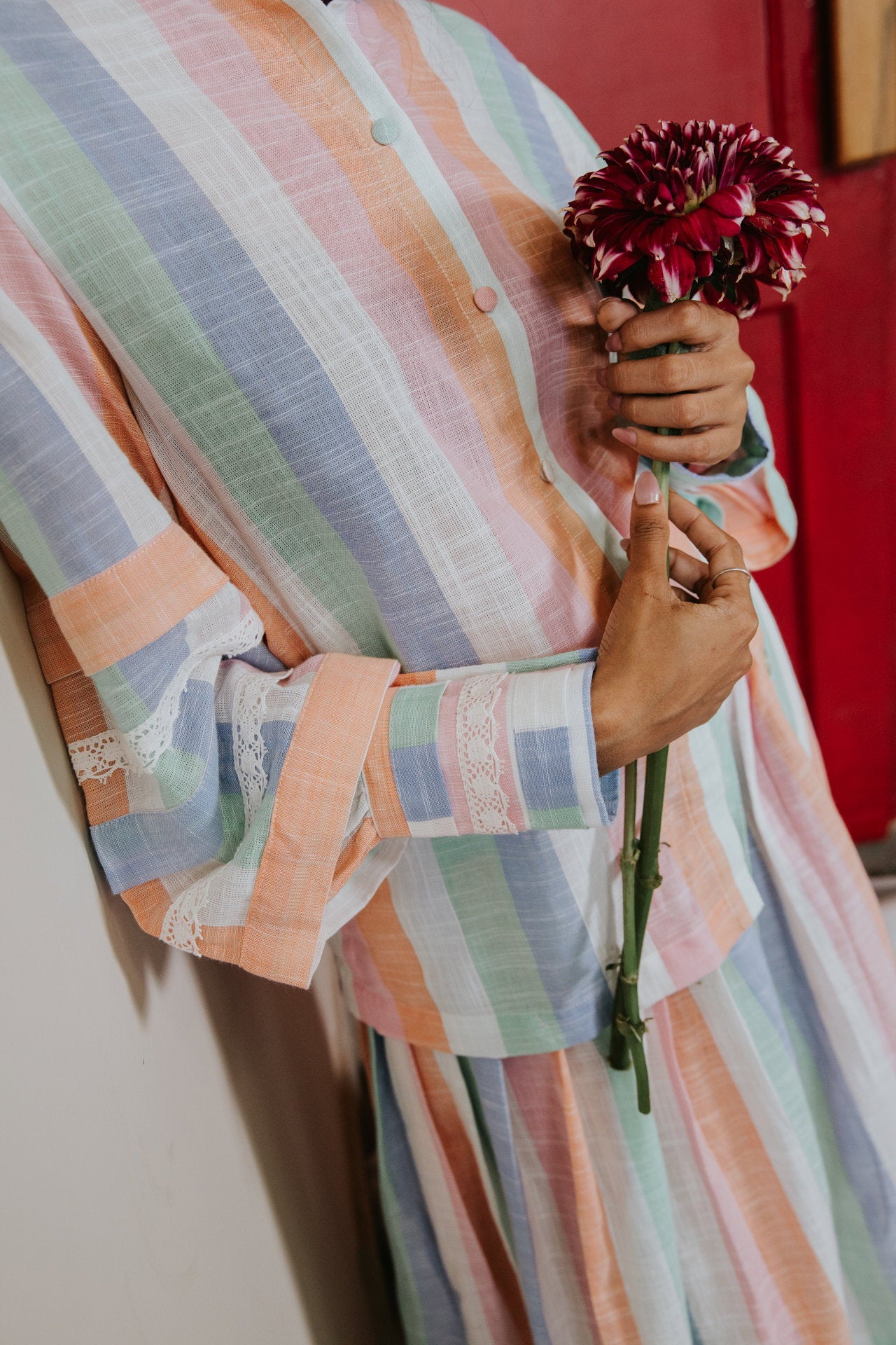 She Wore Pastel Rainbow Cord Set