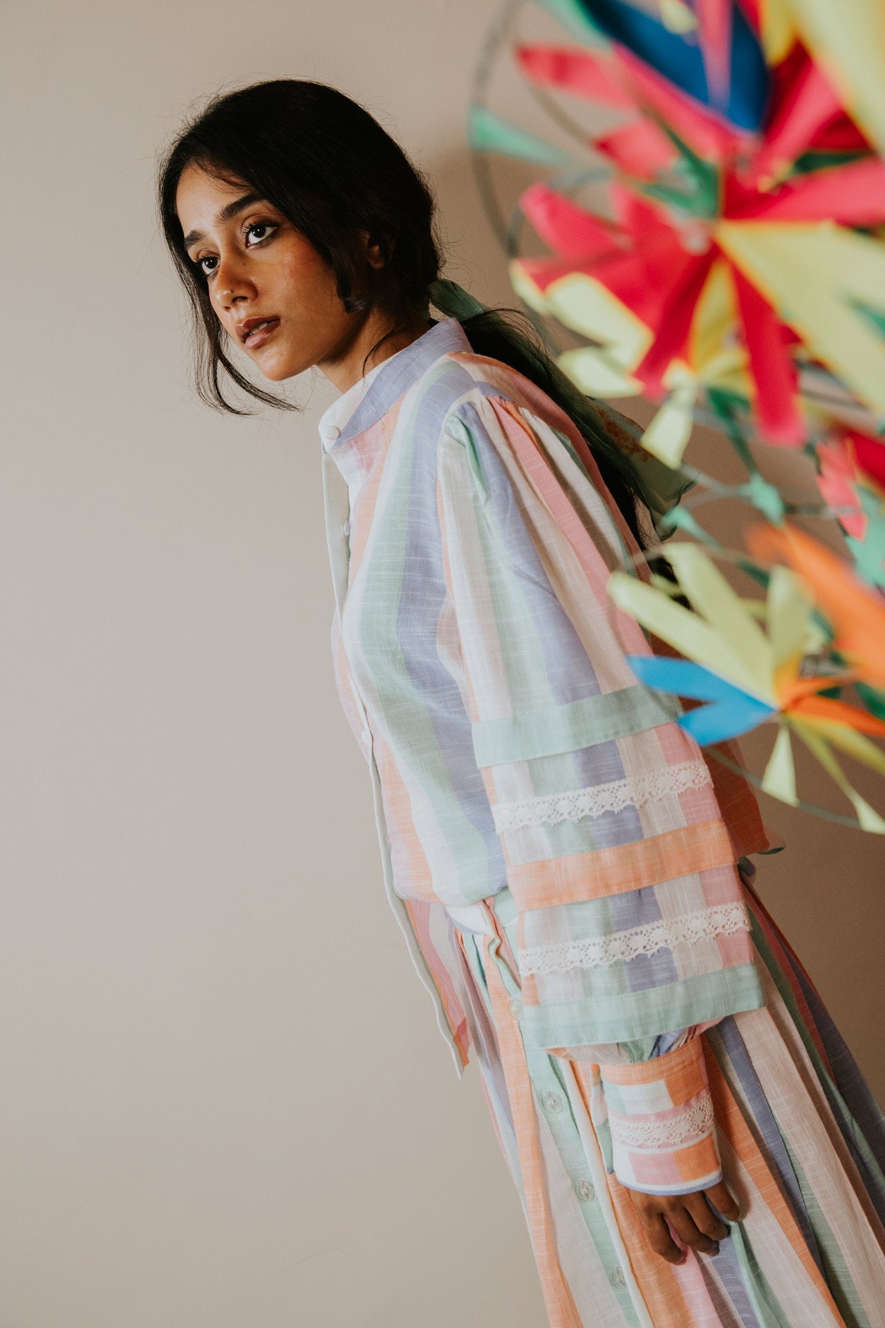 She Wore Pastel Rainbow Cord Set