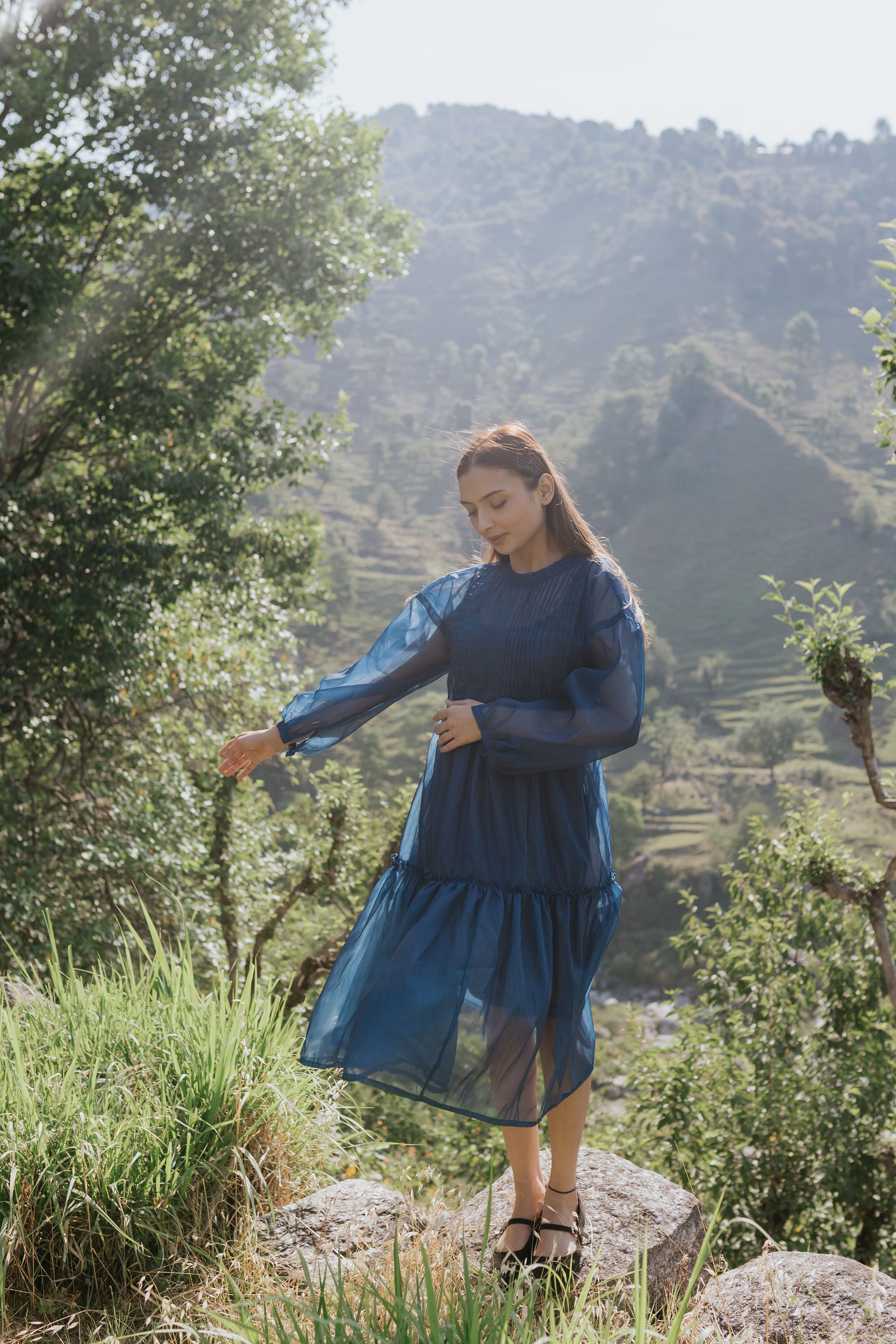Blue Hour Pintuck Dress