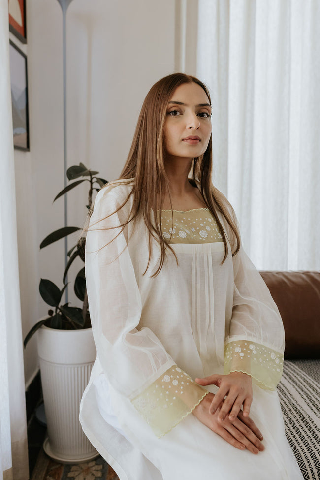 A Breath of Light Chanderi Kurta Hover Image
