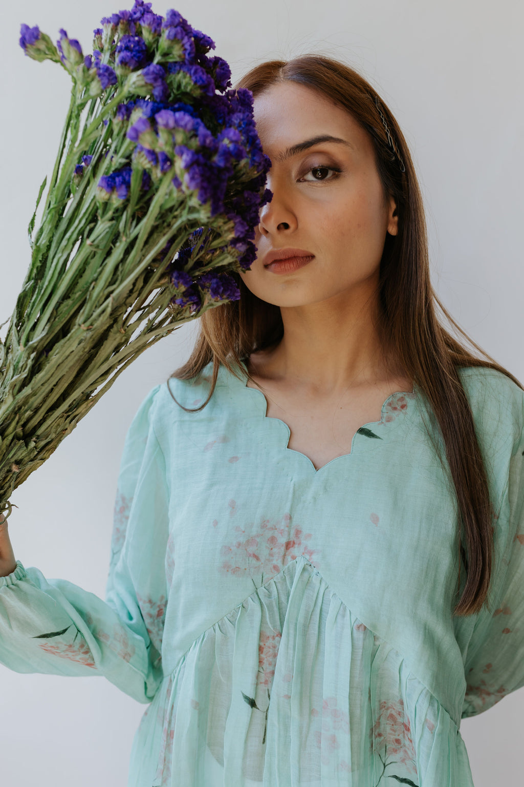 Mint Pink Scallop Top [SALE]