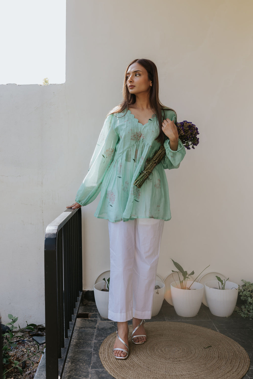 Mint Pink Scallop Top [SALE]