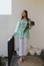 Mint Pink Scallop Top [SALE]