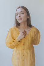 Chanderi Marigold Pintuck Shirt [SALE]