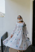 Pink & Blue Hydrangea Garden Dress