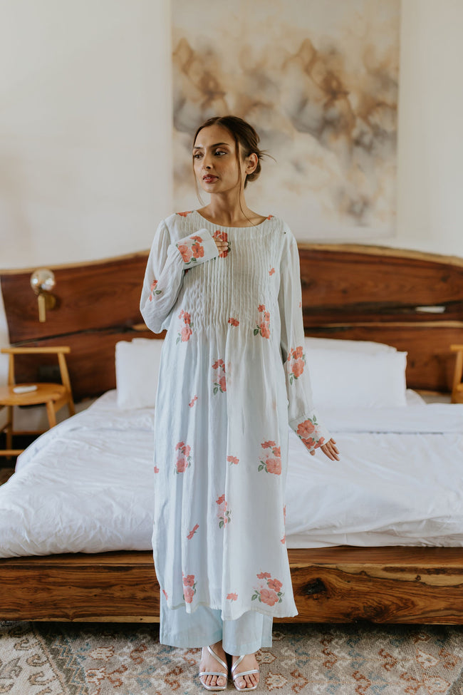 Calcutta's Old Hibiscus Kurta Set Hover Image