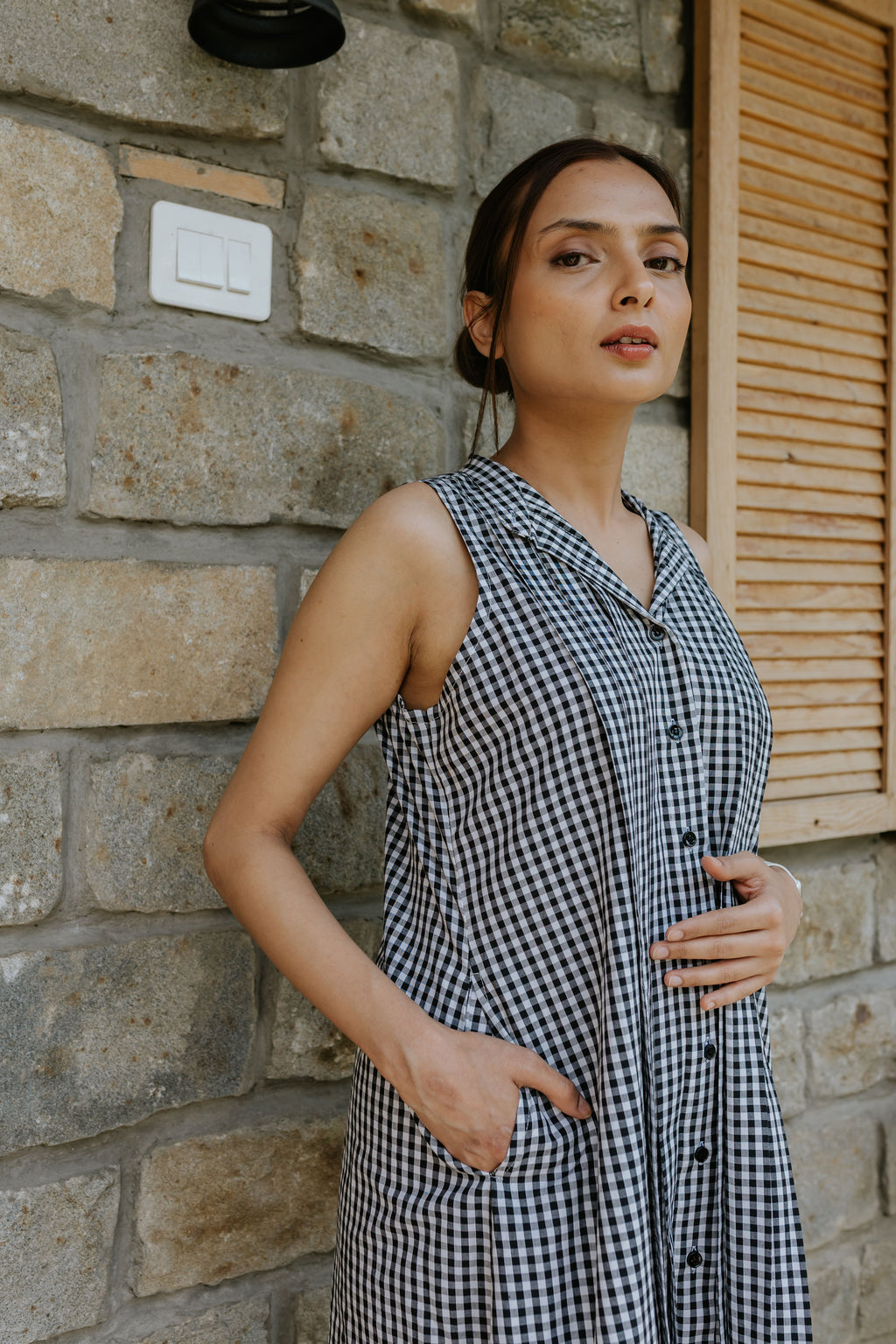 Coal Checks and Pintucks Dress