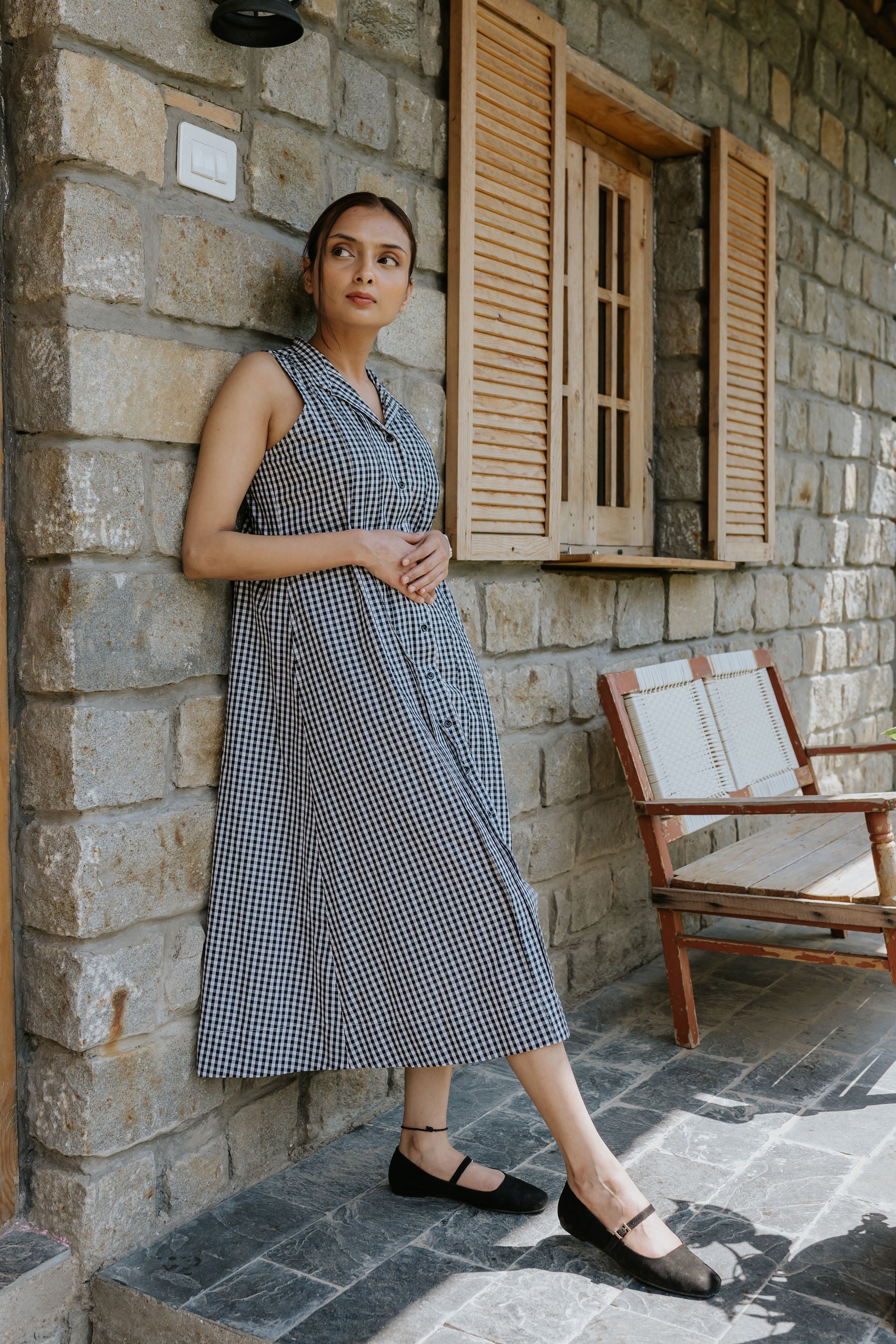 Coal Checks and Pintucks Dress