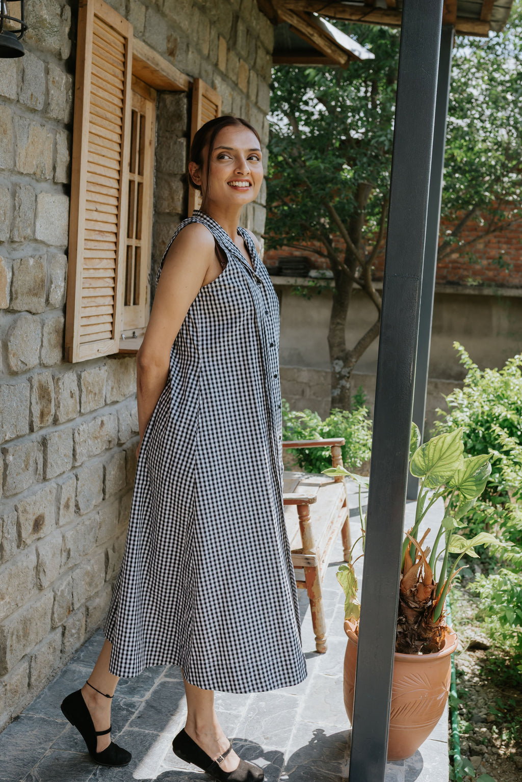 Coal Checks and Pintucks Dress