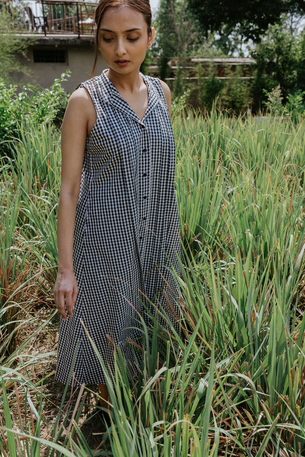 Coal Checks and Pintucks Dress