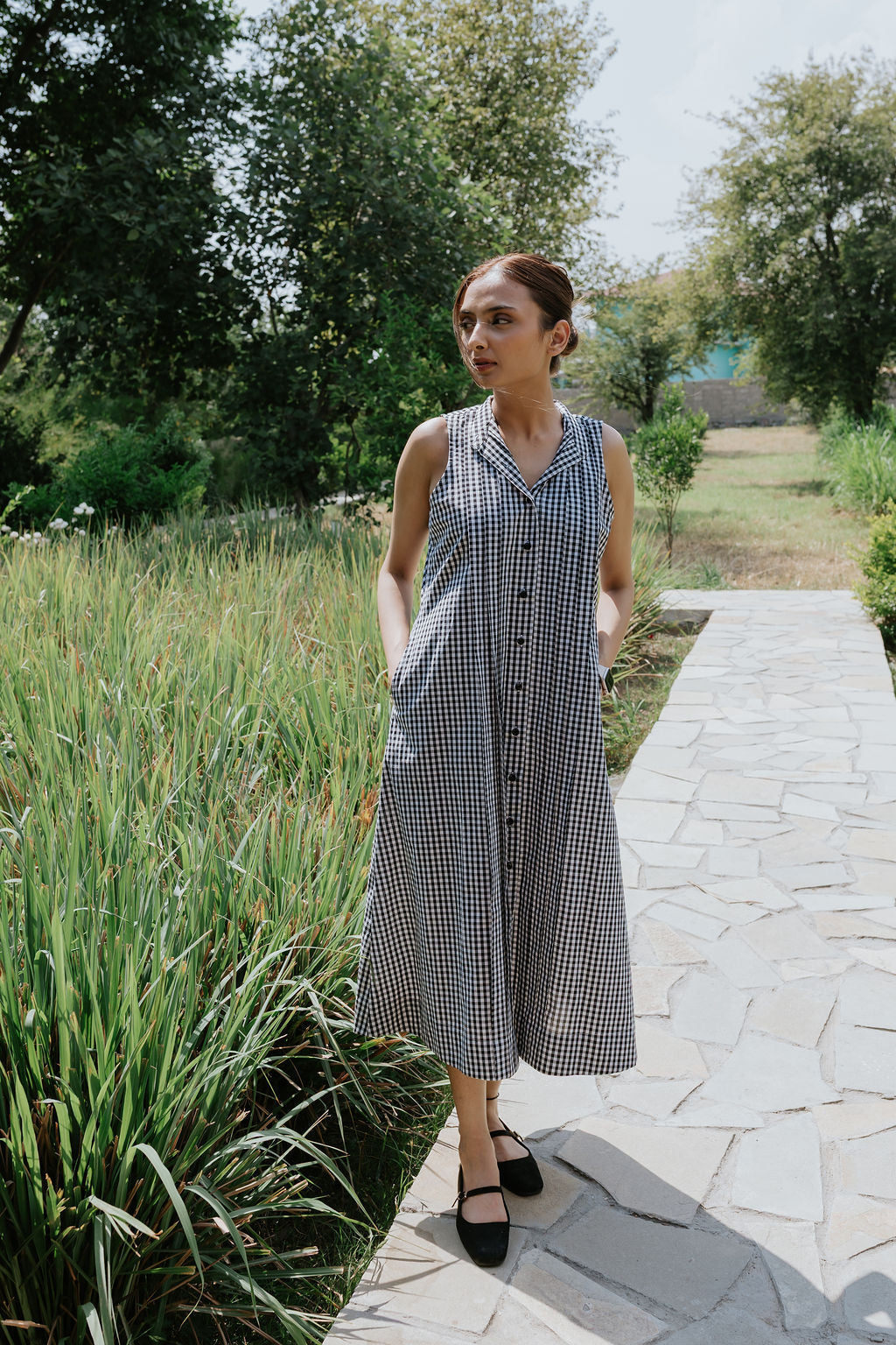 Coal Checks and Pintucks Dress