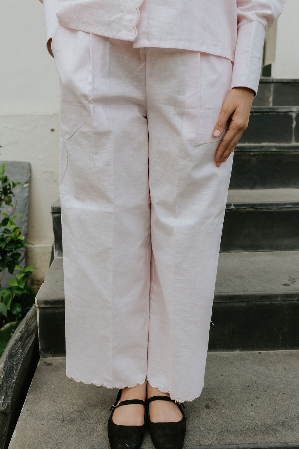 Butter Pink Scallop Cord Set