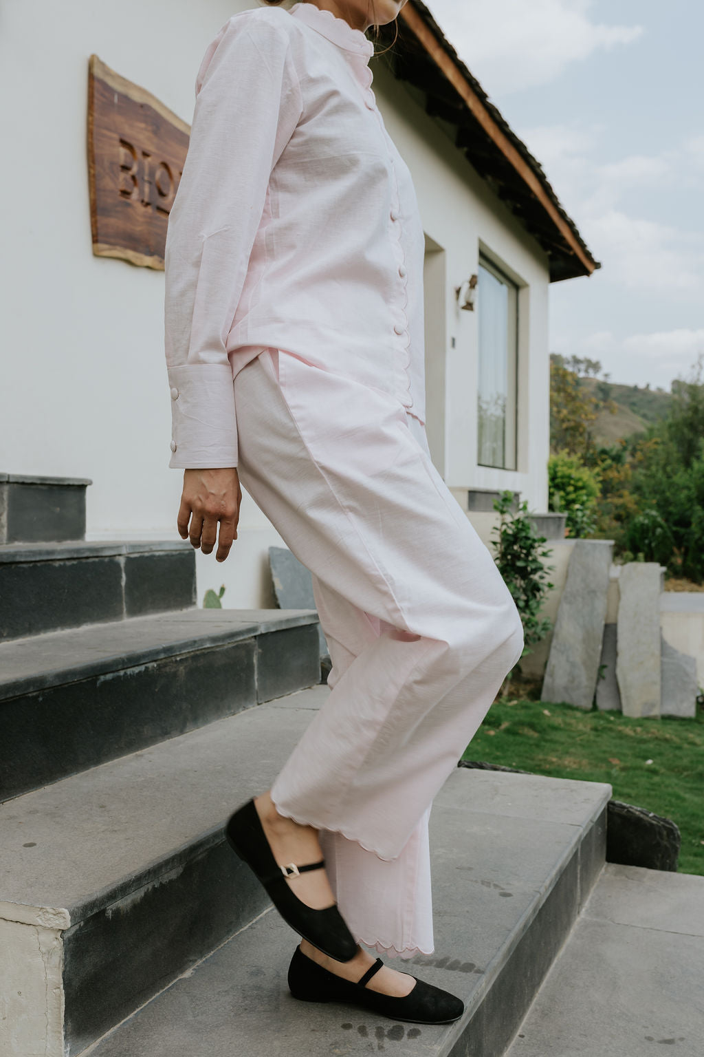 Butter Pink Scallop Cord Set