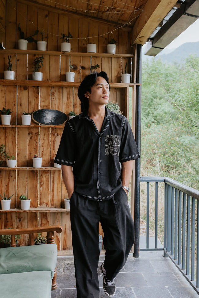 Black Salt linen Pants Main Image