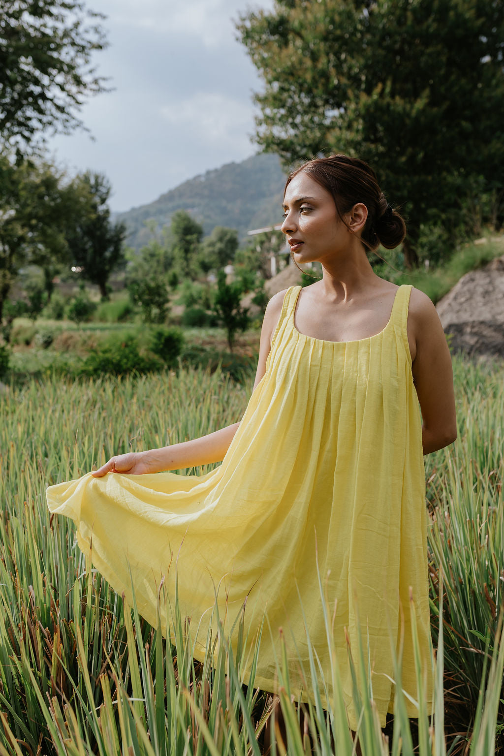 Mustard Fields in the Mountains Dress