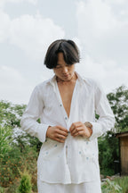 Hydrangea Pockets Linen Shirt
