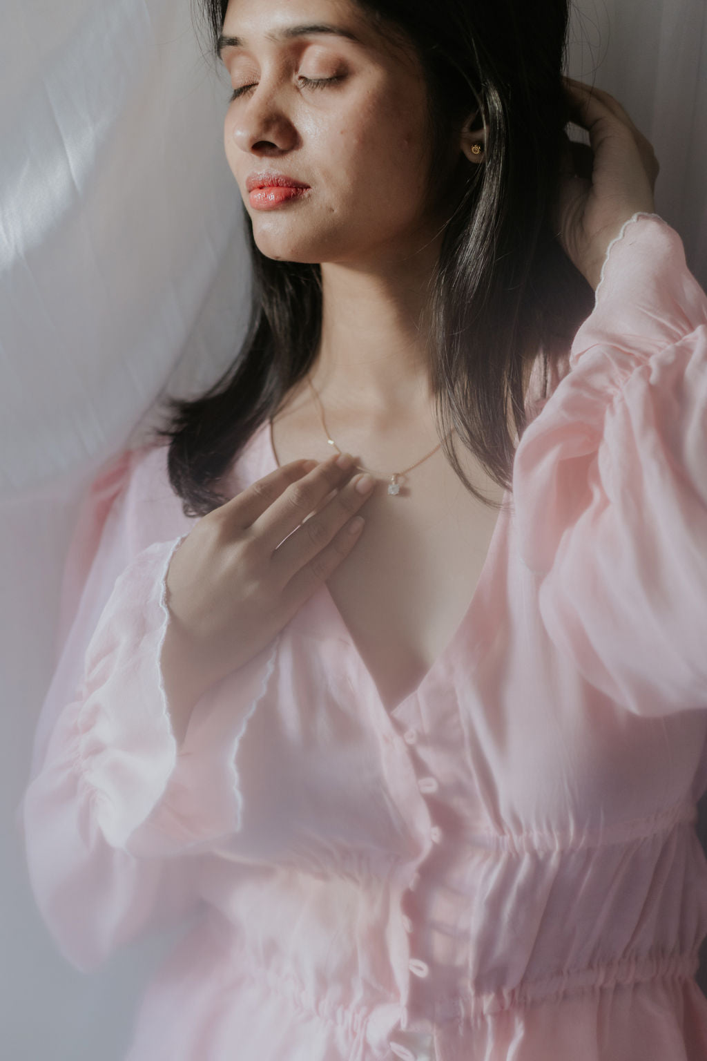 Blush Pink Buttoned Top [SALE XS]