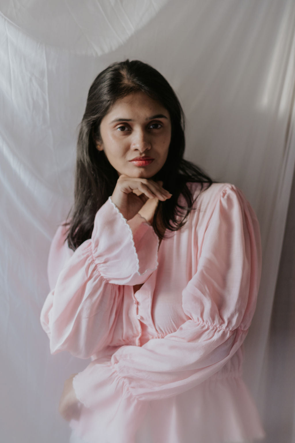 Blush Pink Buttoned Top [SALE XS]