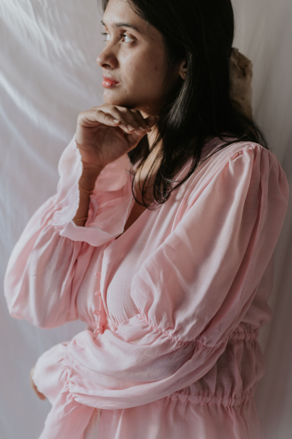 Blush Pink Buttoned Top [SALE XS]