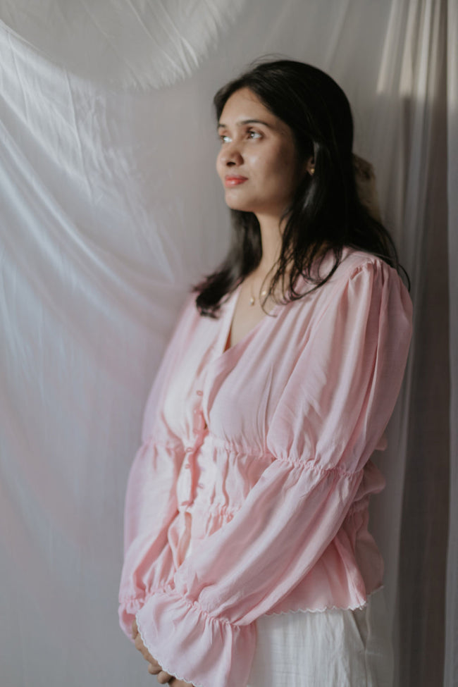 Blush Pink Buttoned Top [SALE XS] Hover Image