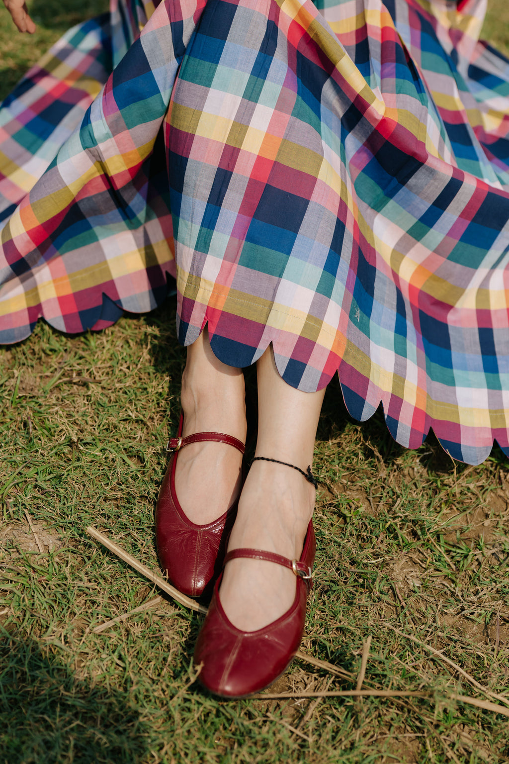 Joy Pleated Check Skirt