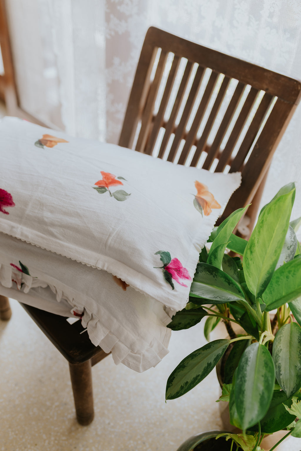 Hand-Painted Pillow Covers - Set of 2