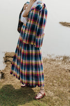 Joy Pleated Check Cord Set