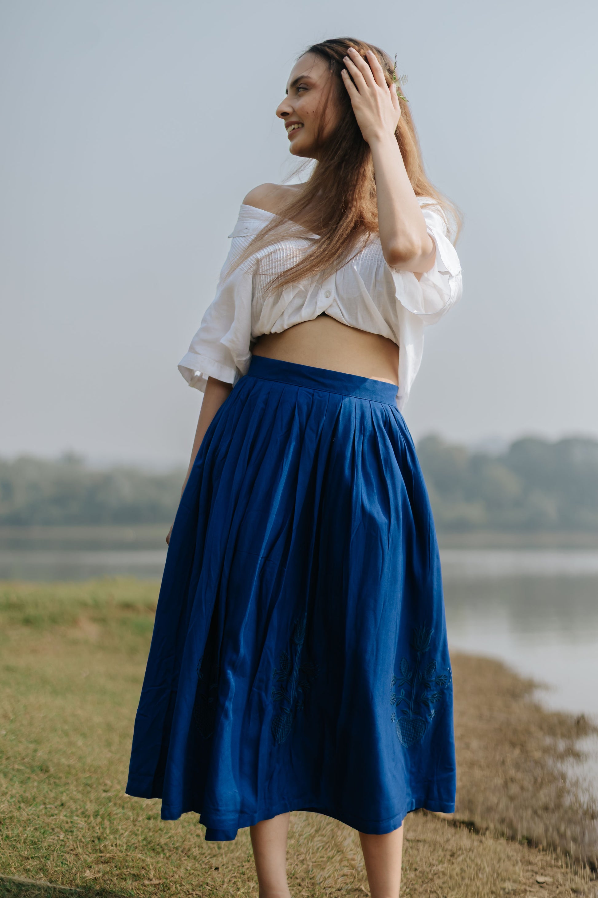 Royal Indigo Thread Skirt