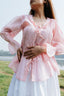 Soft Peony Frill Pintuck Top