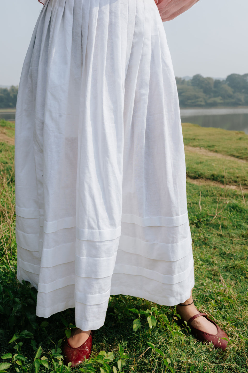 White Fold Skirt