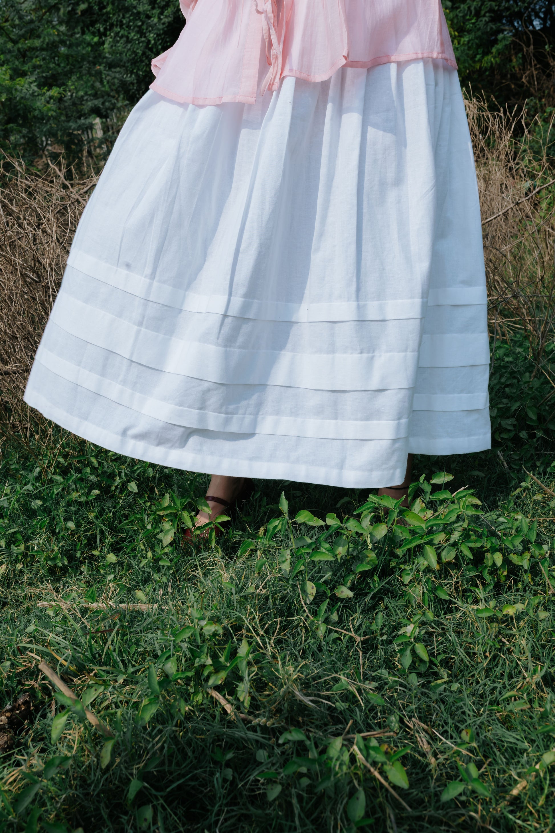 White Fold Skirt