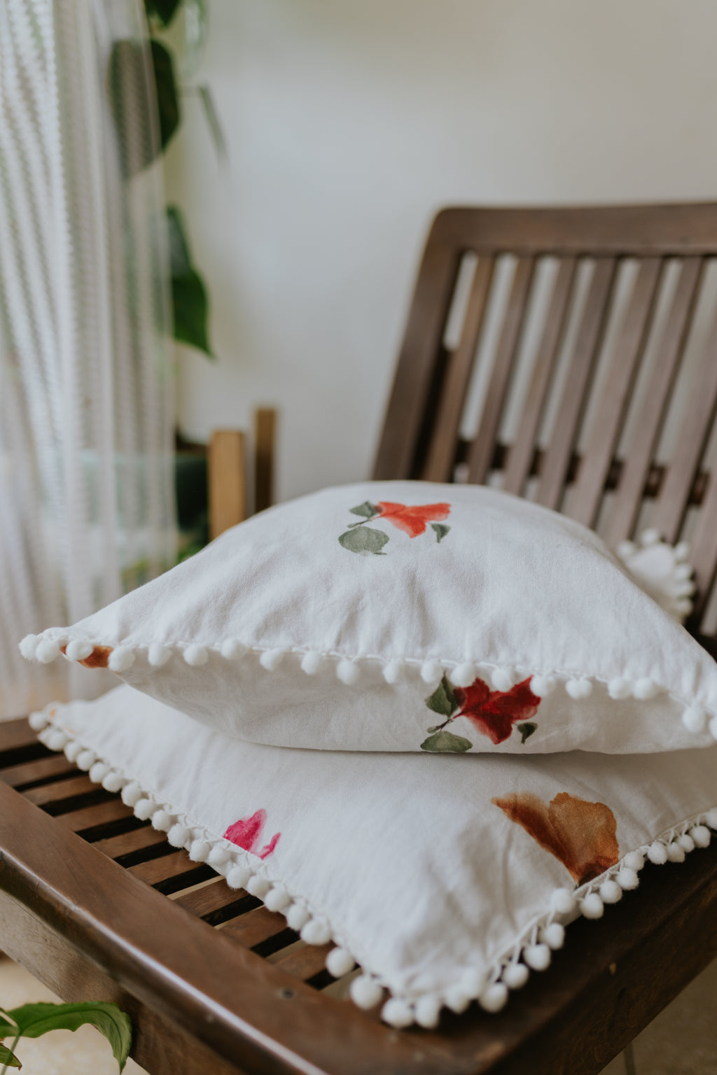 Hand-Painted Cushion Covers - Set of 2